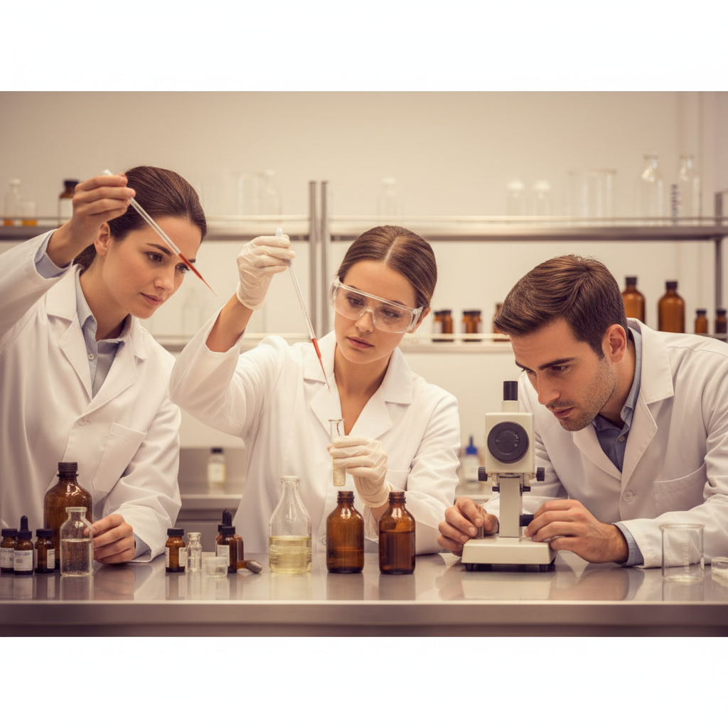 First 5 Labs research and development laboratory with scientists formulating e-liquid recipes